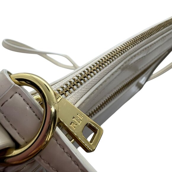 Lauren Ralph Lauren Cream Leather Crossbody Bag With Adjustable Strap & Gold - Picture 4 of 12